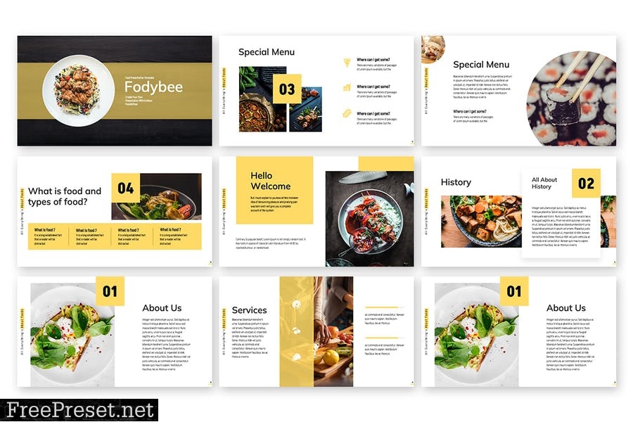 Foodybee - Powerpoint Template M2RGSHX