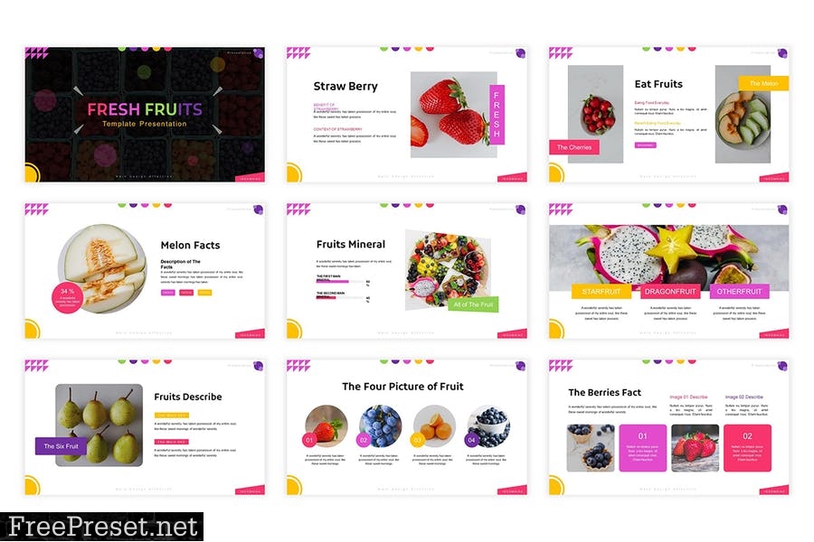 Fresh Fruits Presentation Template MKN5V36