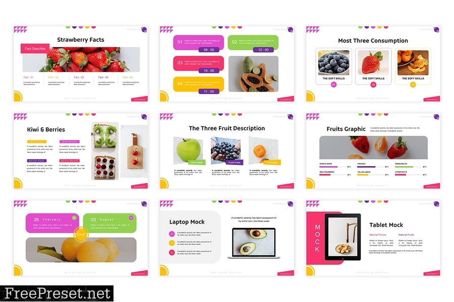 Fresh Fruits Presentation Template MKN5V36