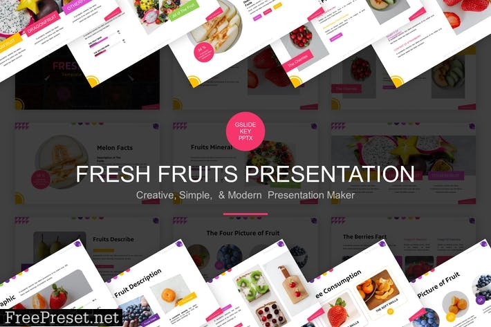 Fresh Fruits Presentation Template MKN5V36