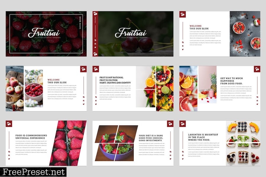 Fruisai - Fresh Fruit PowerPoint Template DUDQS7Q