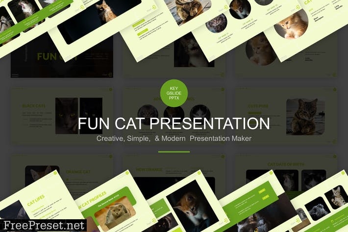 Fun Cat Presentation Template YNCCNEP