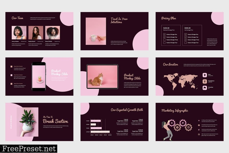 Furena - Pitch Deck Pink Powerpoint Template G6WQXLZ