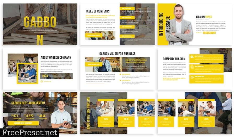 Gabbon - Business Template Prensentation ECC34GD