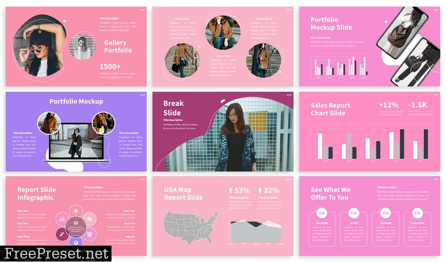 Garnett - Creative Powerpoint Template 3DX25GD