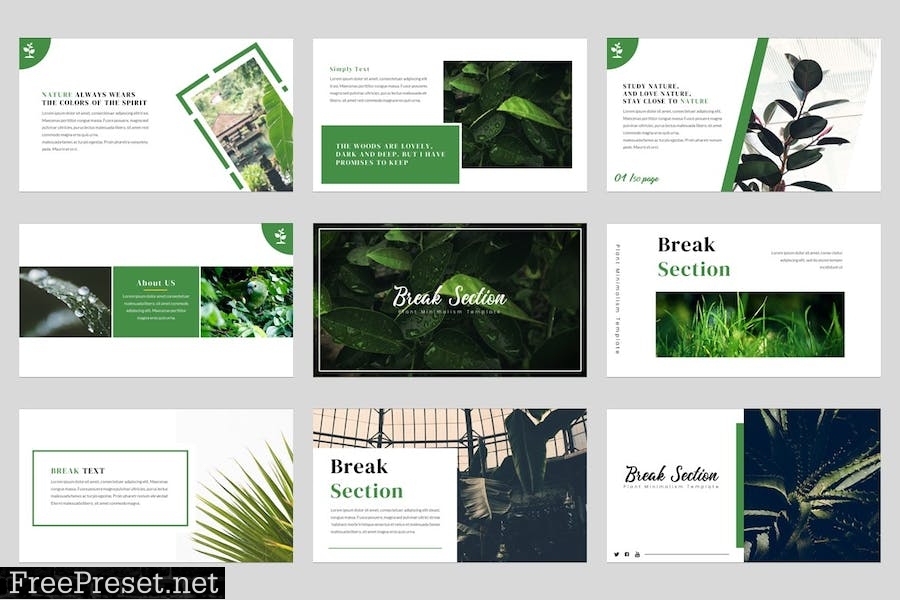 Gogreen - Plant & Minimalism Powerpoint Template X2FSYBW