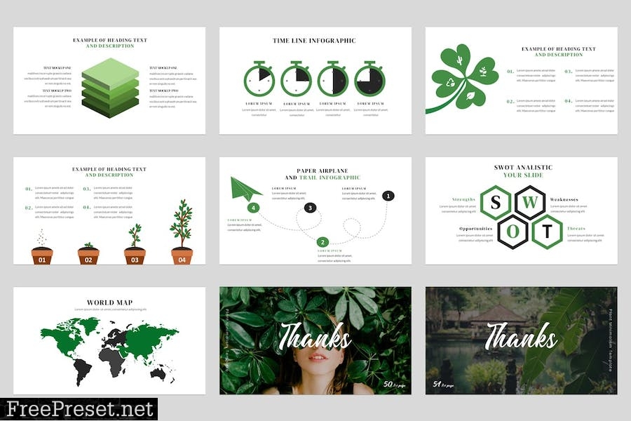 Gogreen - Plant & Minimalism Powerpoint Template X2FSYBW