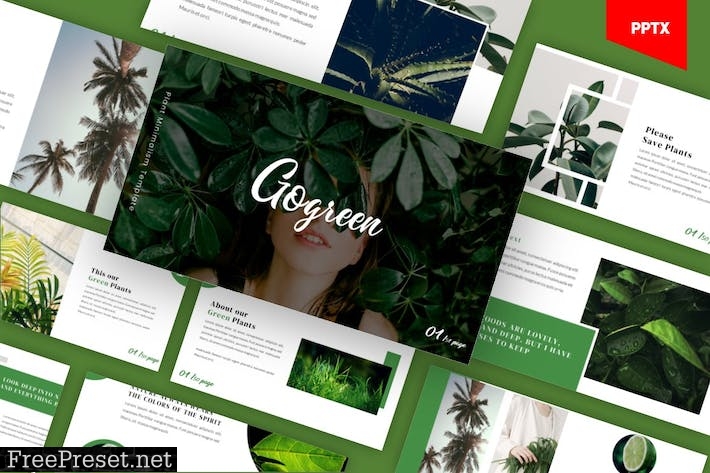 Gogreen - Plant & Minimalism Powerpoint Template X2FSYBW