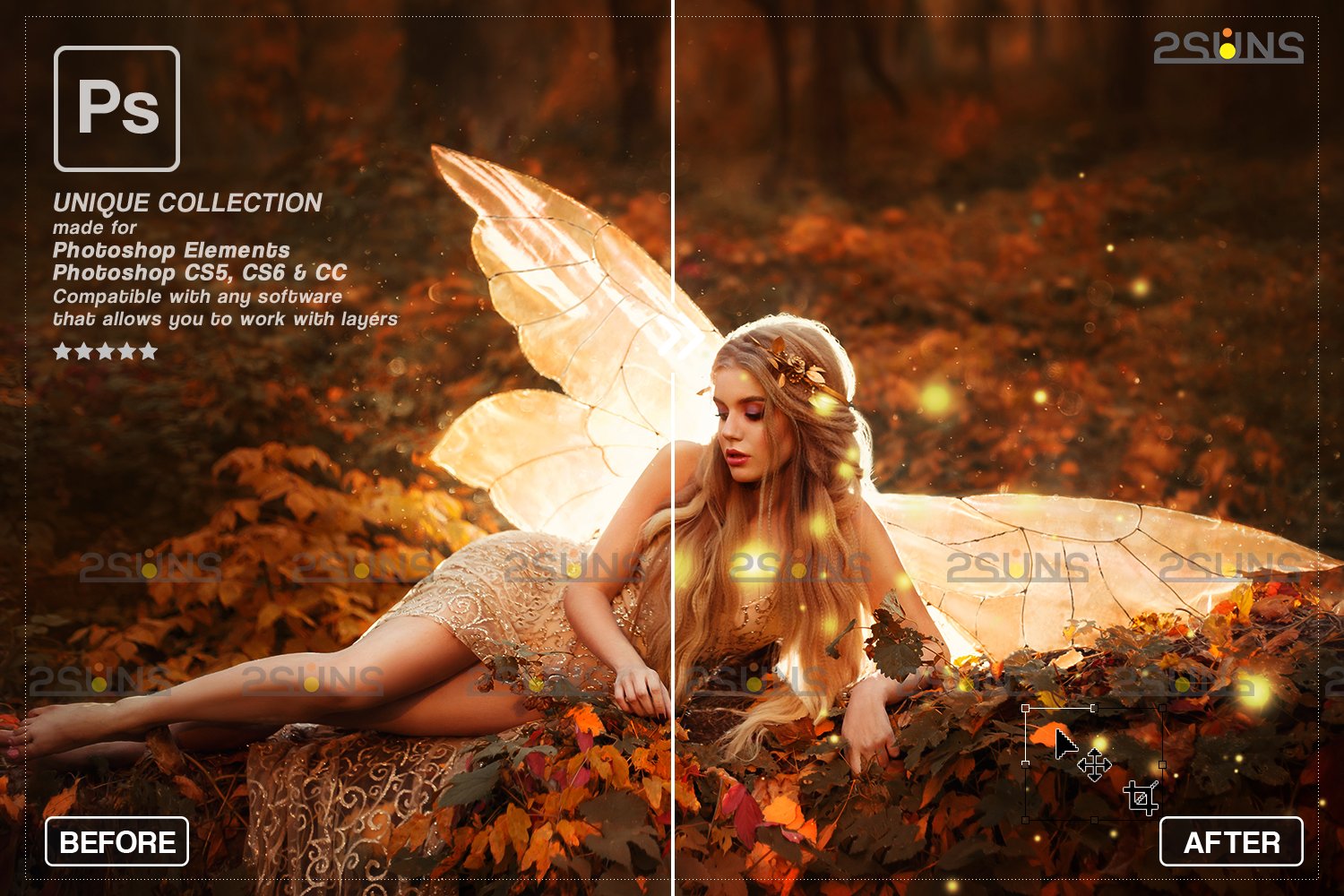 Gold Fireflies Photoshop overlay 7394445