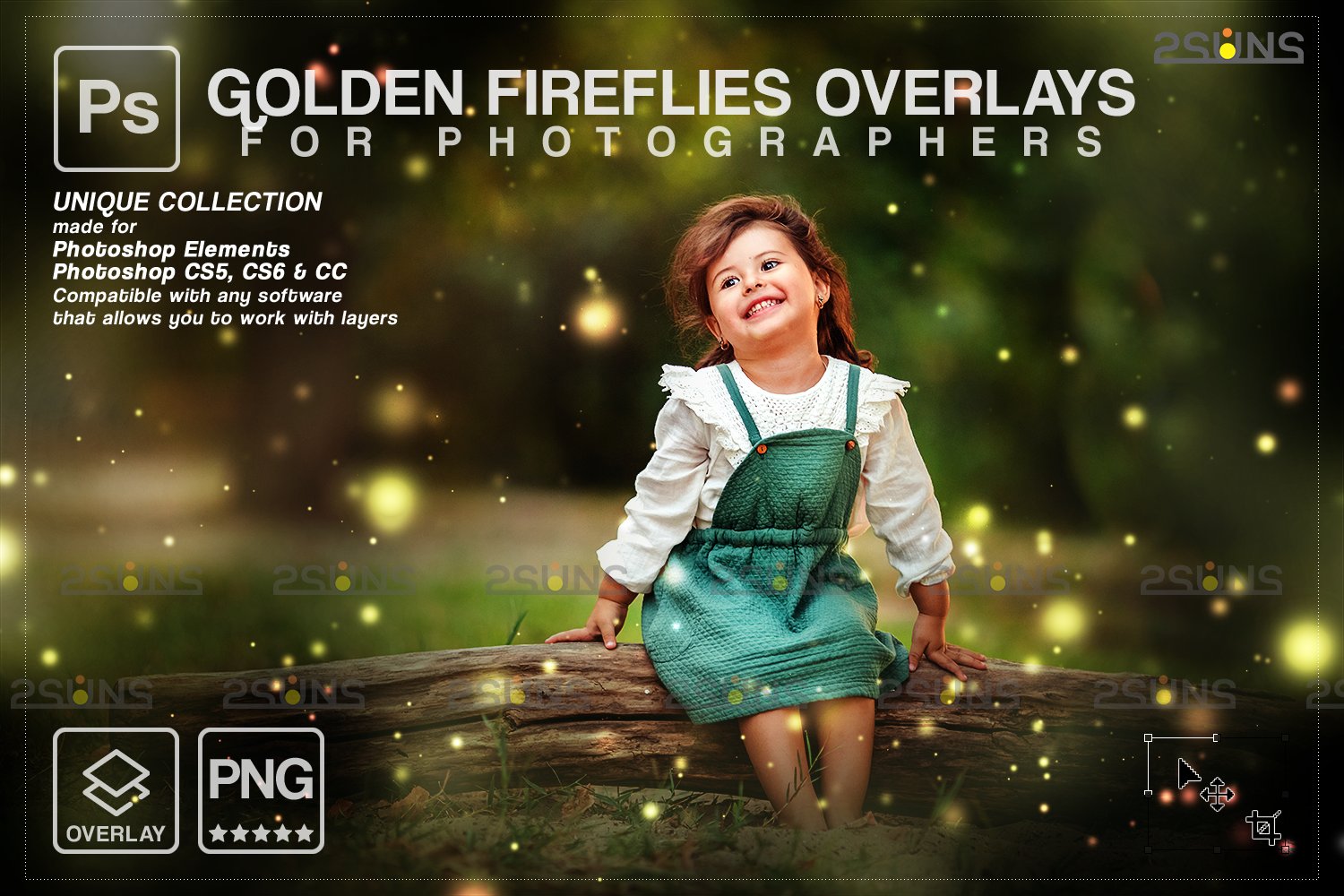 Gold Fireflies Photoshop overlay 7394452