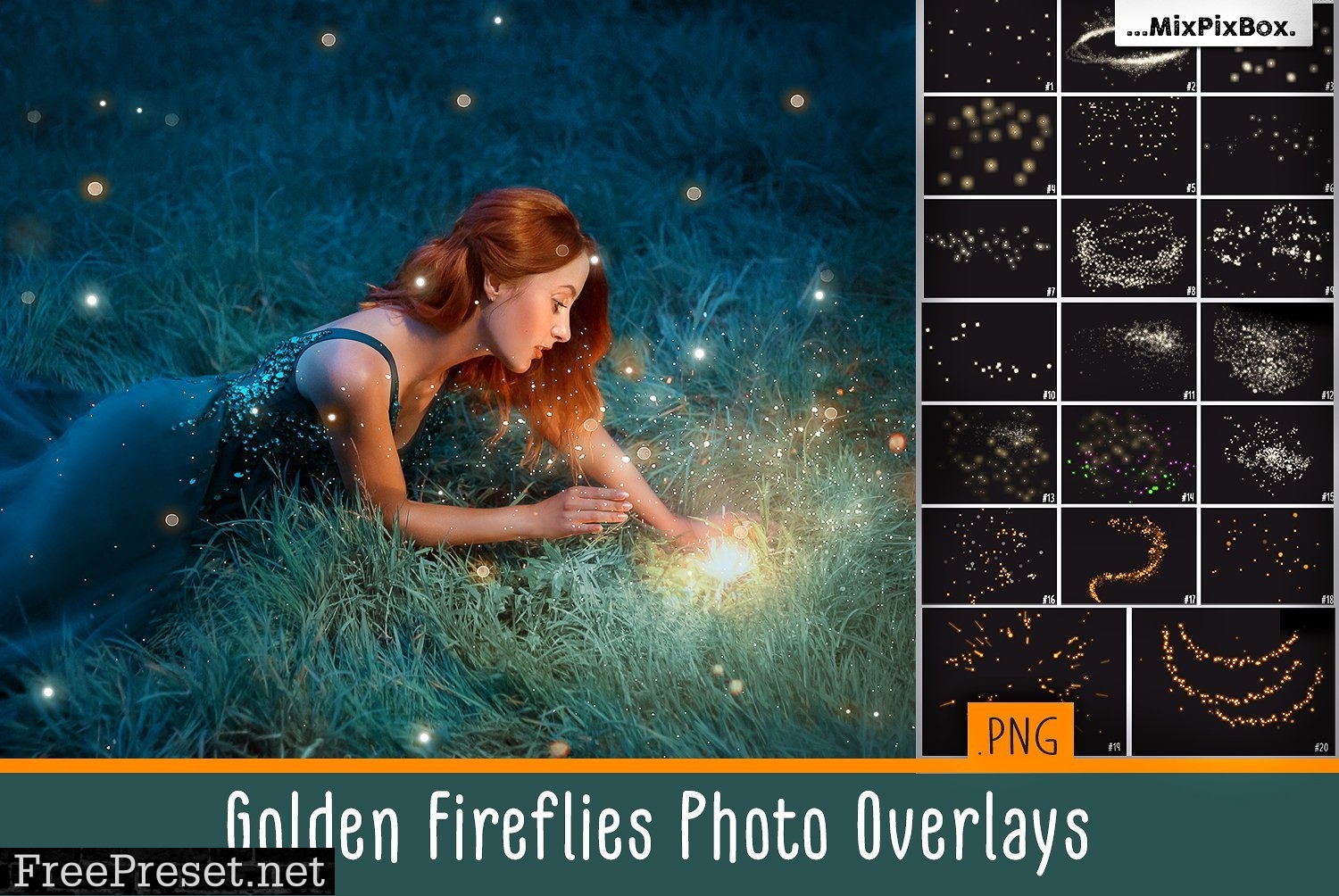 Golden Fireflies Photo Overlays 3407249