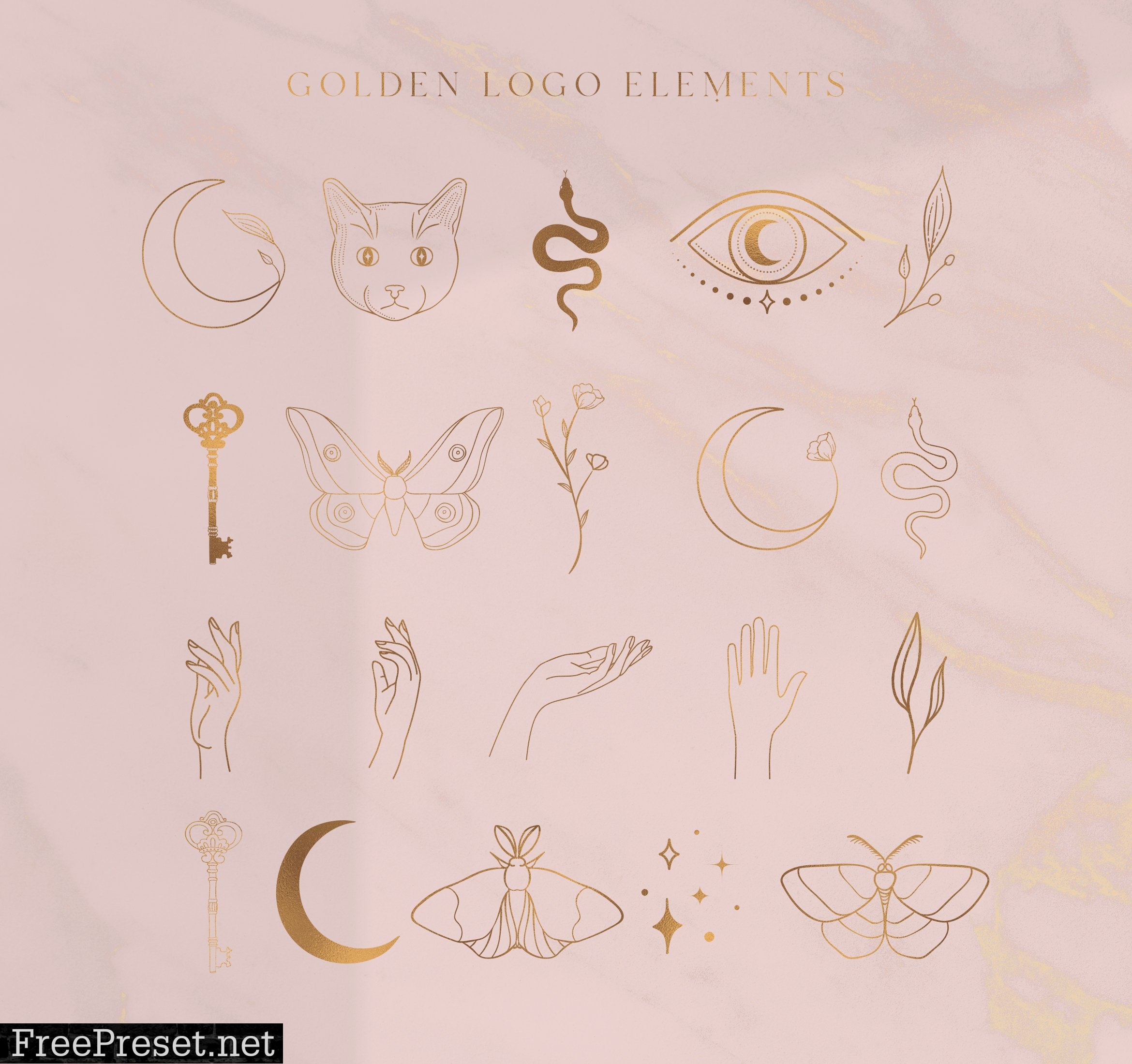 Golden Logo Elements. Esoteric 6686999