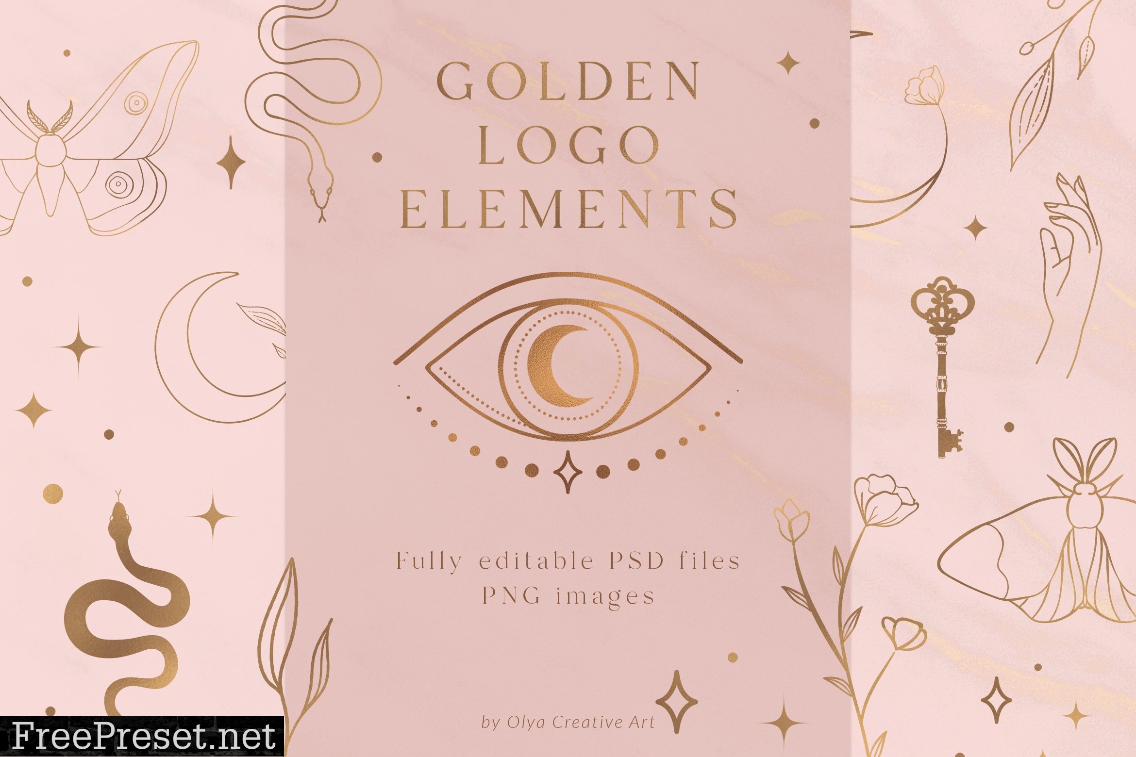 Golden Logo Elements. Esoteric 6686999