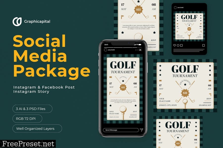 Golf Tournament Social Media Package ZDZ27GE