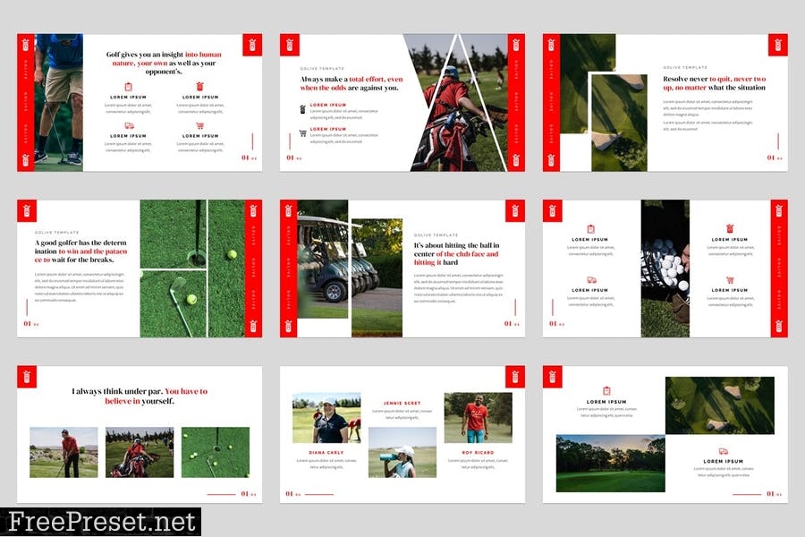 Golive - Golf Clubs Powerpoint Template M2BZBN4