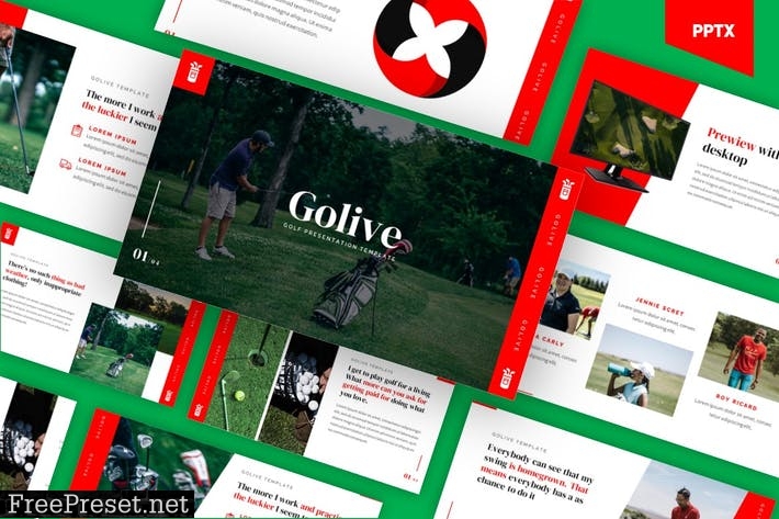 Golive - Golf Clubs Powerpoint Template M2BZBN4