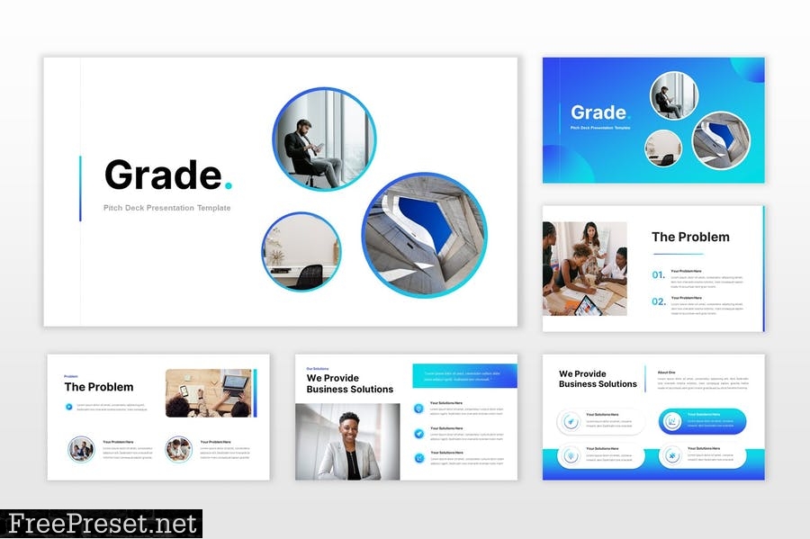 Grade Pitch Deck Powerpoint Template CVQ874H