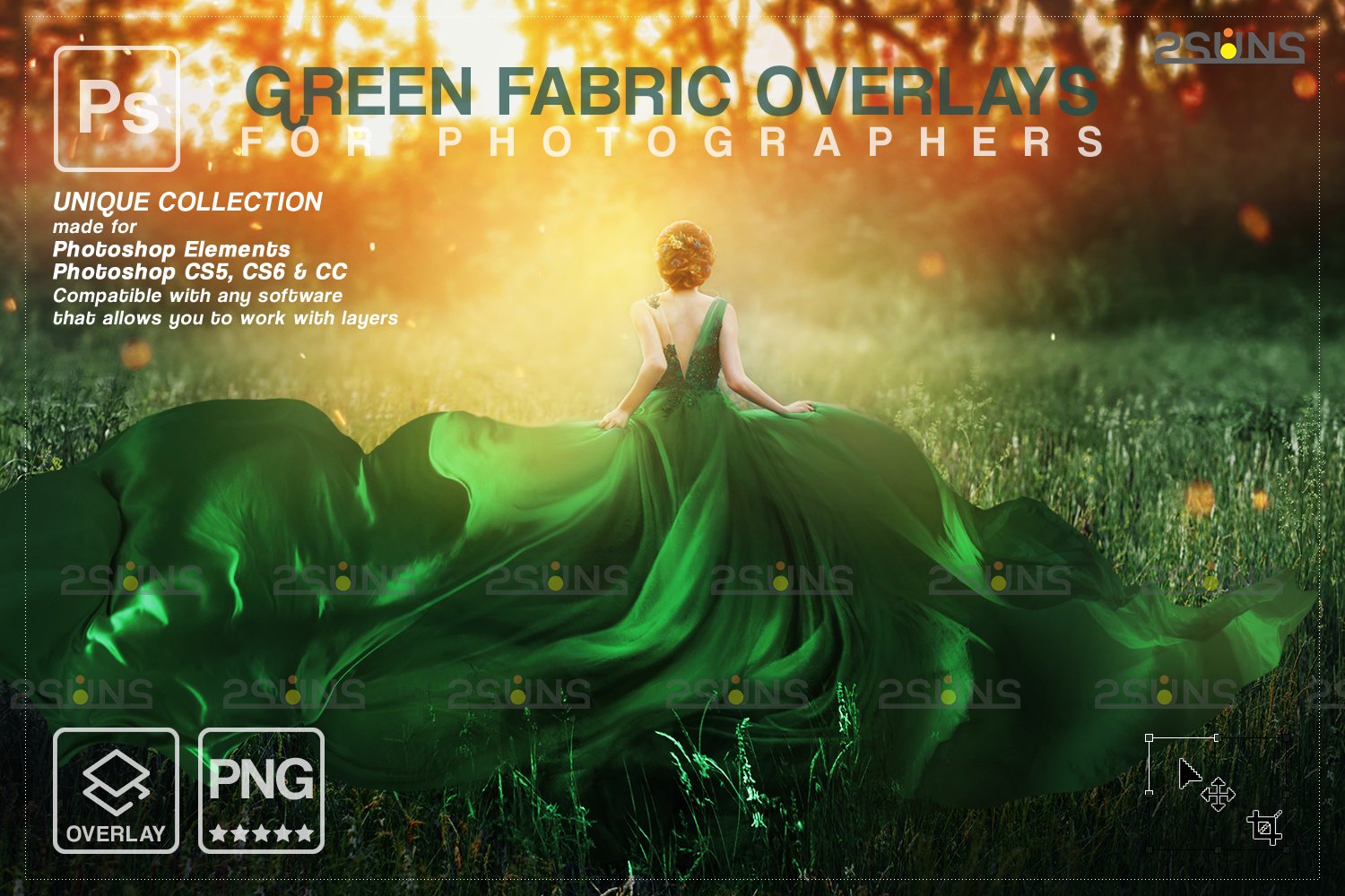 Green Flying dress overlay fabric 7394432