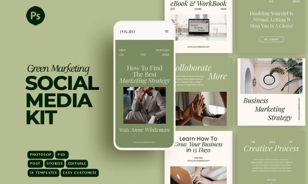 Green Marketing Instagram Social Media Kit