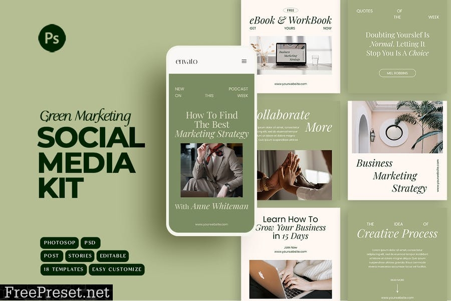 Green Marketing Instagram Social Media Kit