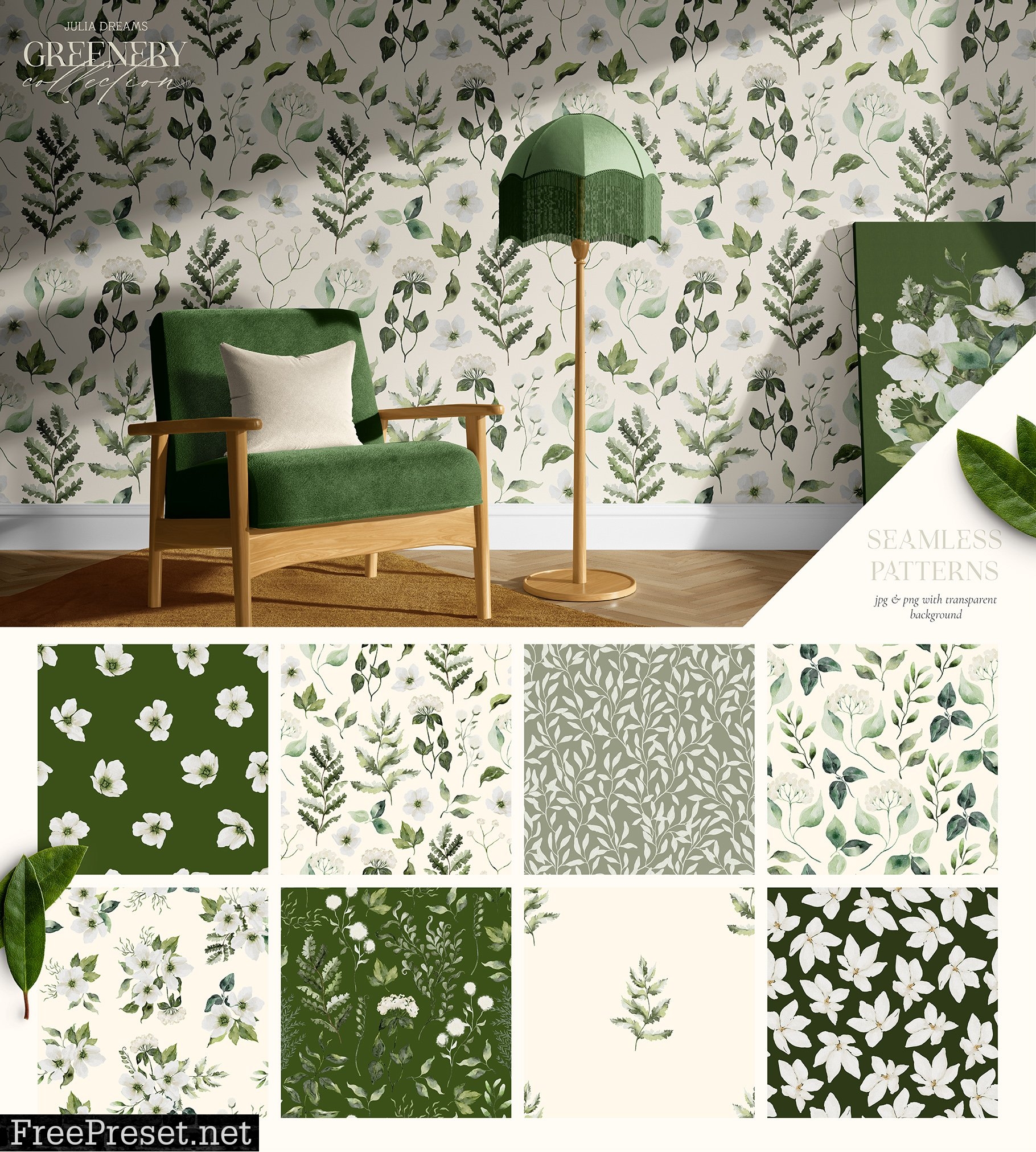 Greenery Watercolor Collection 7139406