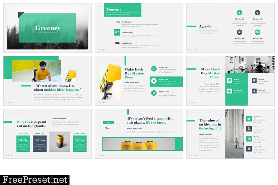 Greeney PowerPoint Template NN9BUH2