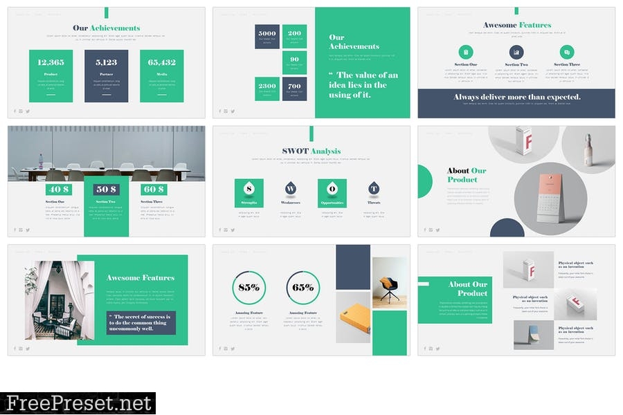 Greeney PowerPoint Template NN9BUH2