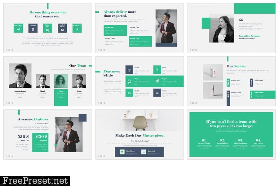 Greeney PowerPoint Template NN9BUH2