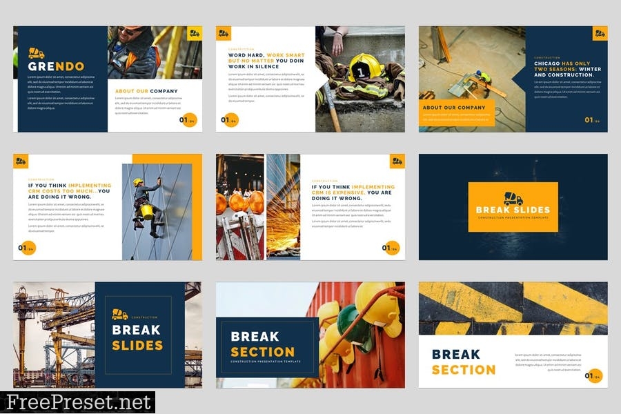 Grendo - Construction Powerpoint Template 9KXNASH