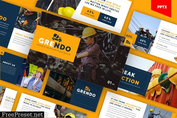 Grendo - Construction Powerpoint Template 9KXNASH