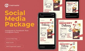 Grocery Delivery Social Media Package DVM6FQT