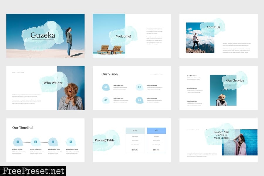 Guzeka - Multipurposes Blue Powerpoint Template MJC7J4A