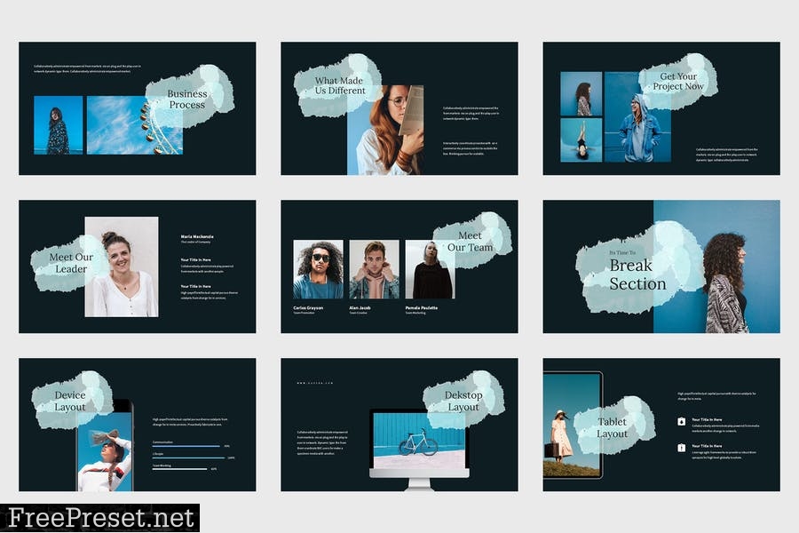 Guzeka - Multipurposes Blue Powerpoint Template MJC7J4A