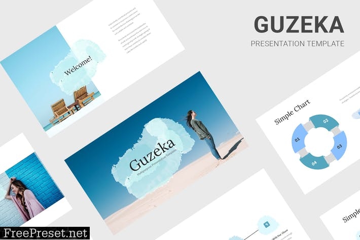 Guzeka - Multipurposes Blue Powerpoint Template MJC7J4A