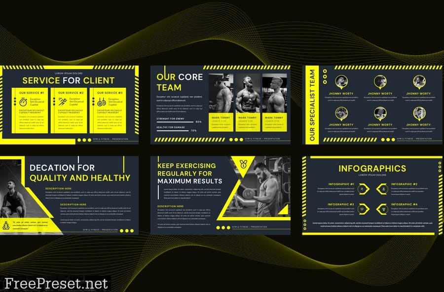 GYM Business Presentation Template - Powerpoint S2Y85BK