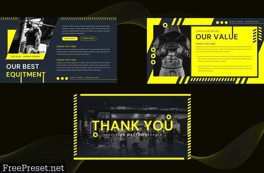 GYM Business Presentation Template - Powerpoint S2Y85BK