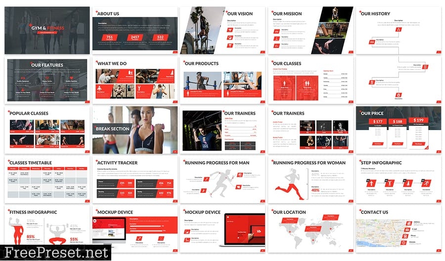 Gym & Fitness - Google Slides Template WRS4MH