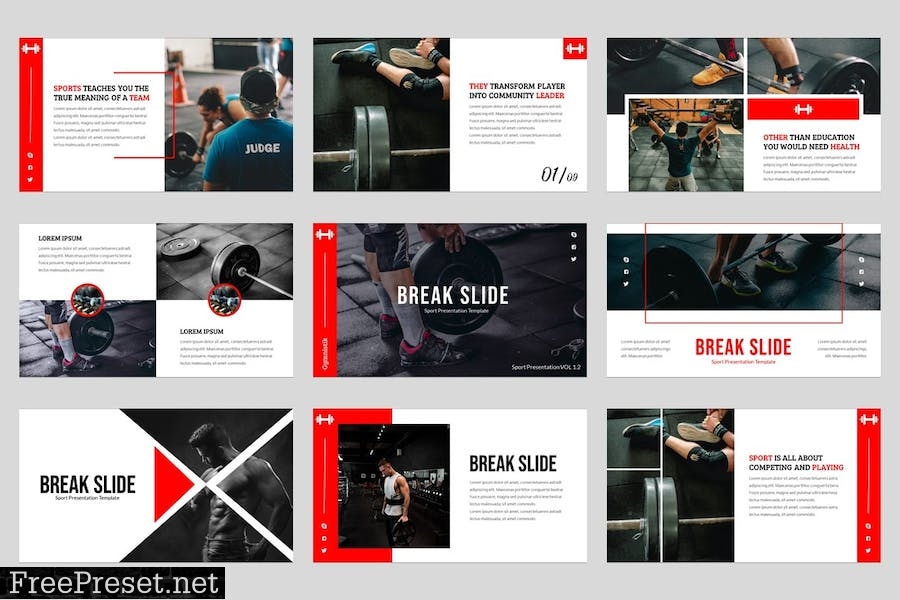 Gymnistik - Gym & Fitness Powerpoint 45ZUF4F