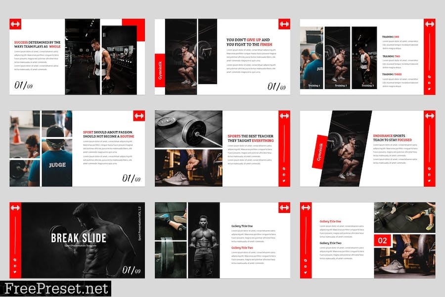 Gymnistik - Gym & Fitness Powerpoint 45ZUF4F