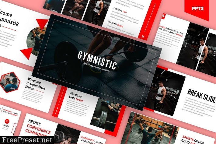 Gymnistik - Gym & Fitness Powerpoint 45ZUF4F