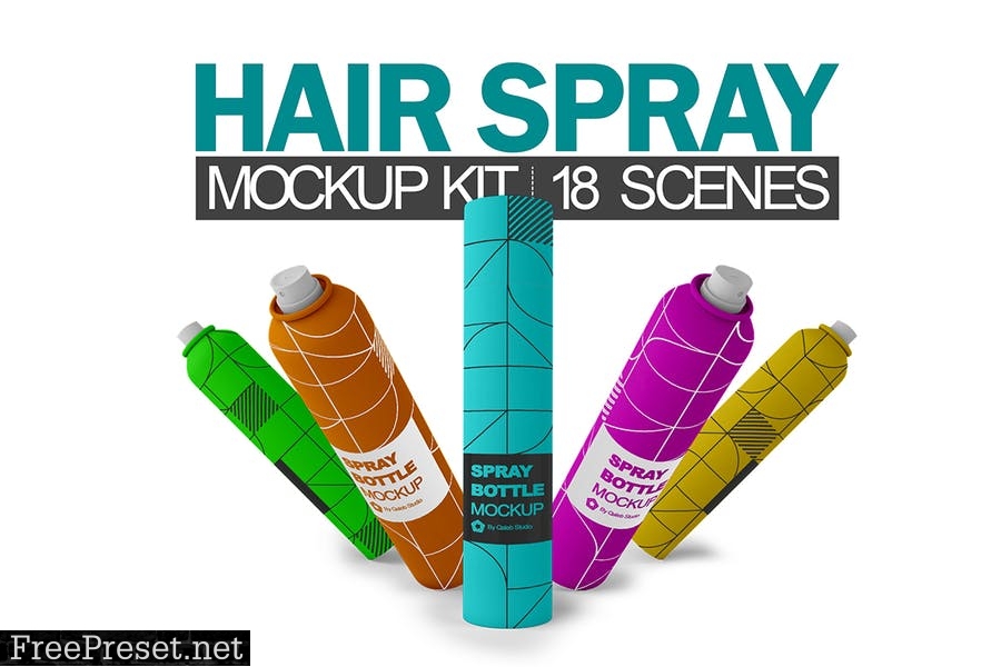 Hair Spray Mockup Template JQC7MDJ