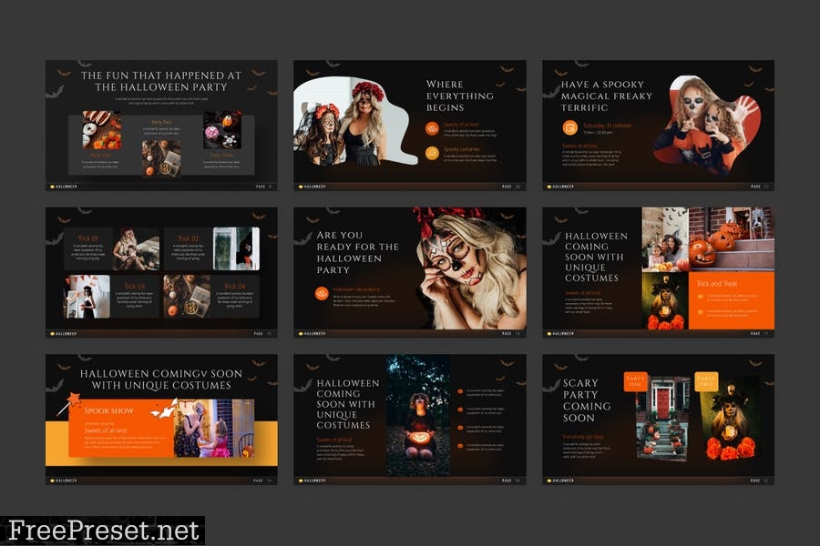 Halloween Creative Spooky PowerPoint Template 3ZH38JT