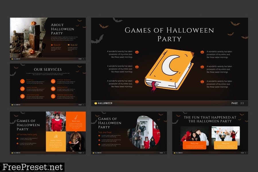 Halloween Creative Spooky PowerPoint Template 3ZH38JT