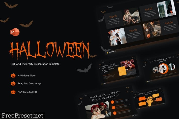 Halloween Creative Spooky PowerPoint Template 3ZH38JT