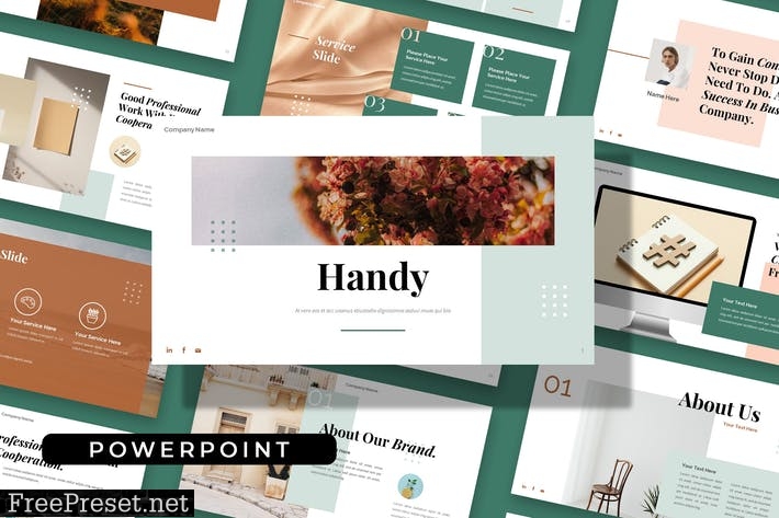 Handy - Clean Project Business Powerpoint ZU3SEJD