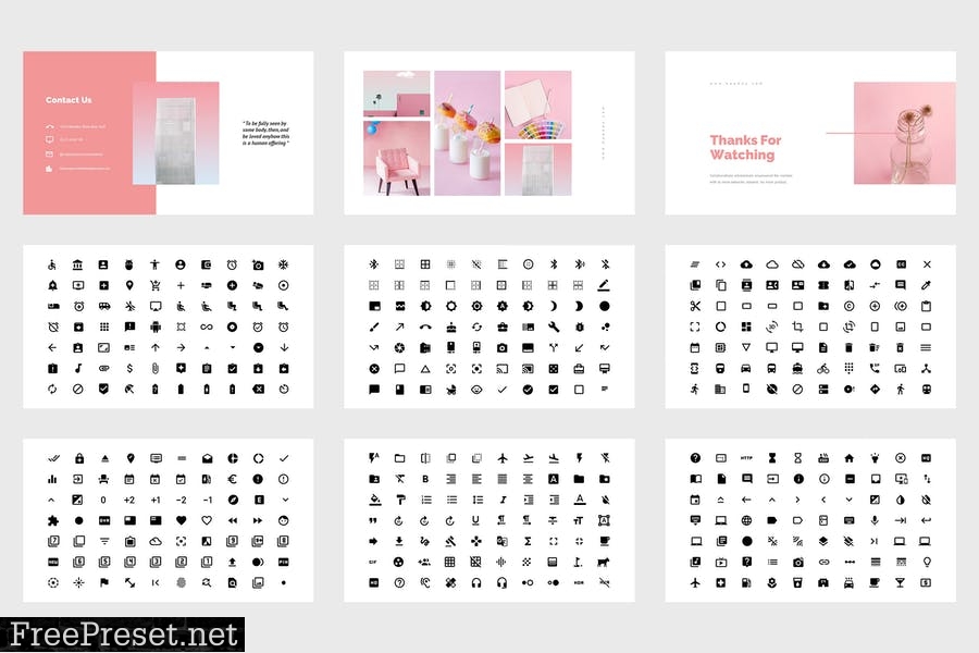 Hanora - Multipurposes Pink Powerpoint Template B6UWFTX