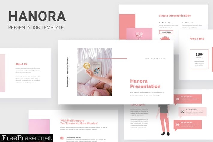 Hanora - Multipurposes Pink Powerpoint Template B6UWFTX