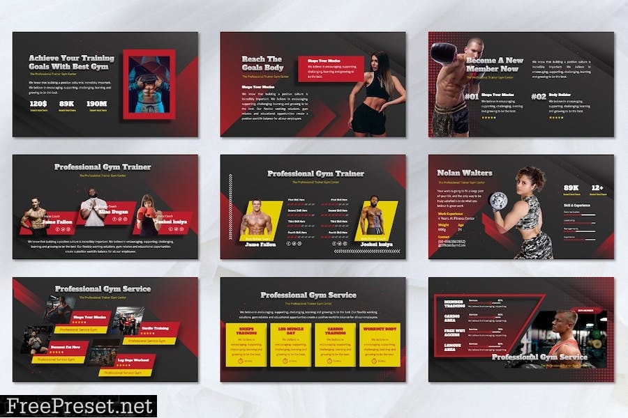 Harlot - Gym Muscle Powerpoint Templates 7H6Q8ZV