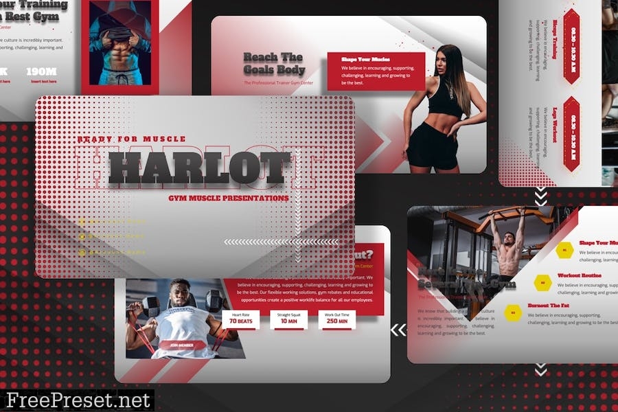 Harlot - Gym Muscle Powerpoint Templates 7H6Q8ZV