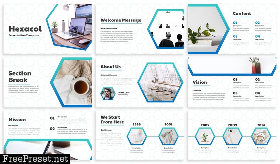 Hexacol - Business Powerpoint Template JHCKHQG